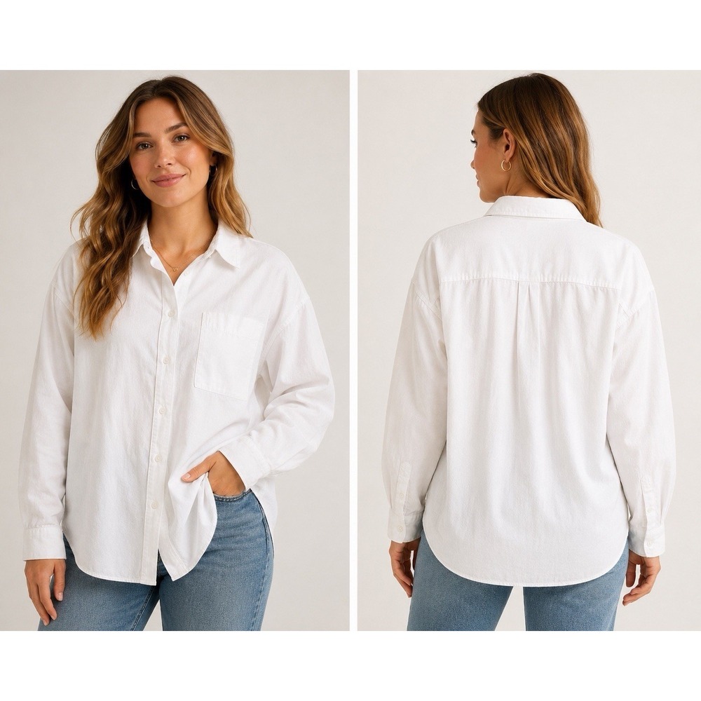 Torrid Top Womens 3X White Flowy Long Sleeve Button Up Office New Without Tags